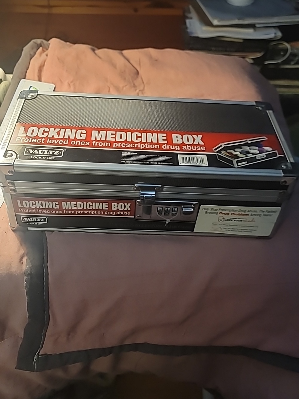 Vaultz Locking Medicine Case - Black & Silver